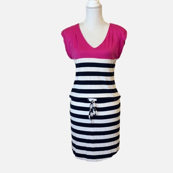Tori Richard Alyssa Mini Striped V-neck Dress with Stretch Women’s Small - Picture 10 of 10